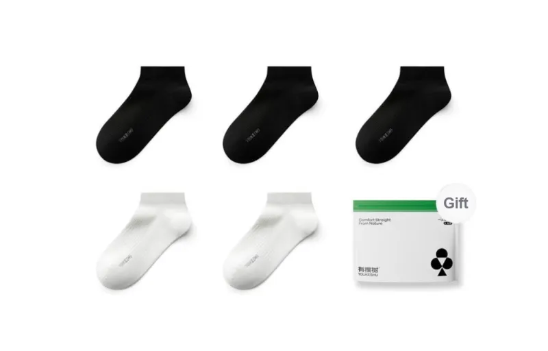 YOUKESHU Ankle Socks Men's Shopping Bag 5 Pack-18