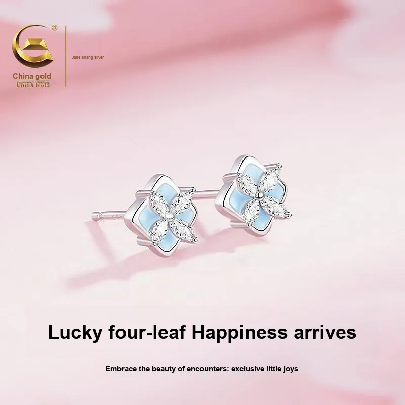 ZSY Silver 925 Stud Earrings Women's Box-2