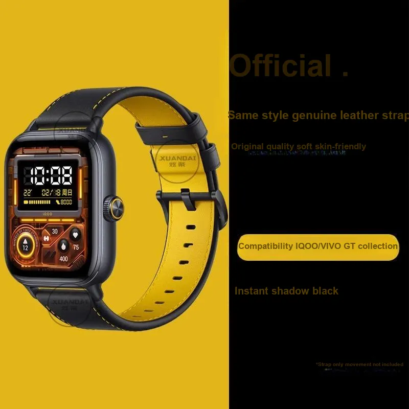 FZRT Vivoiqoo Compatibility Watch Band Official Same Style Quick Release Genuine Leather Strap Genuine Leather Material-1