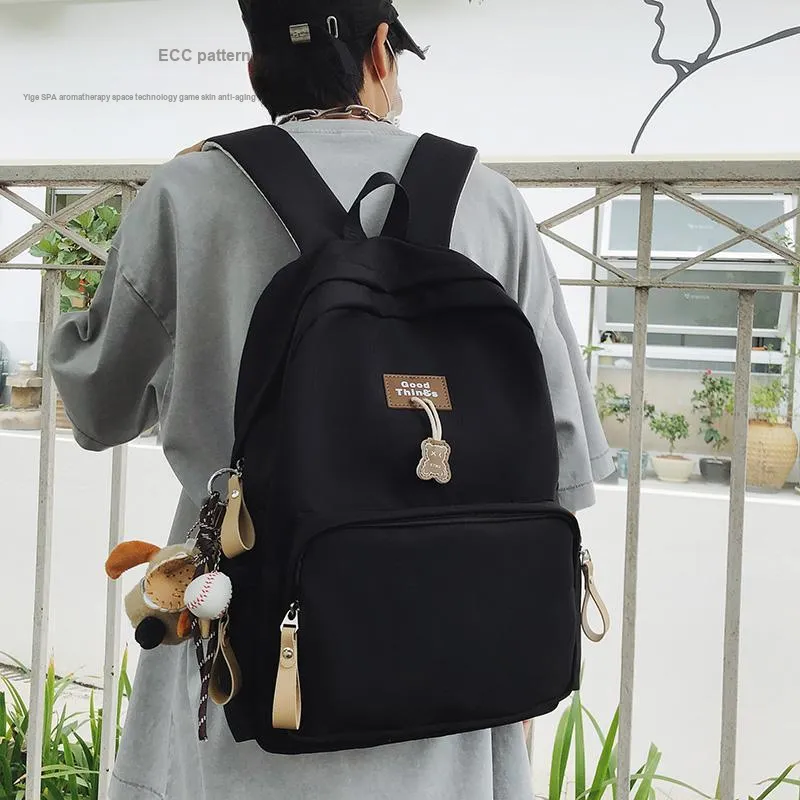 AIBAG Nylon Backpack Unisex White/Black/Khaki/Blue-11