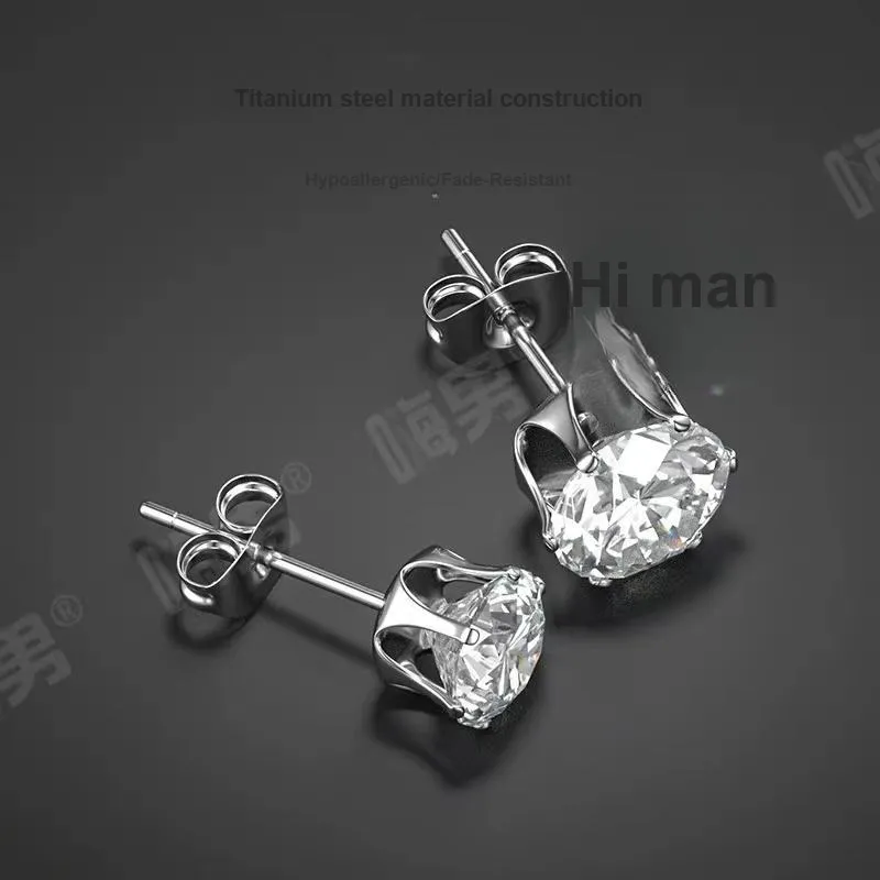 GUDUD Titanium Steel Stud Earrings Unisex-1