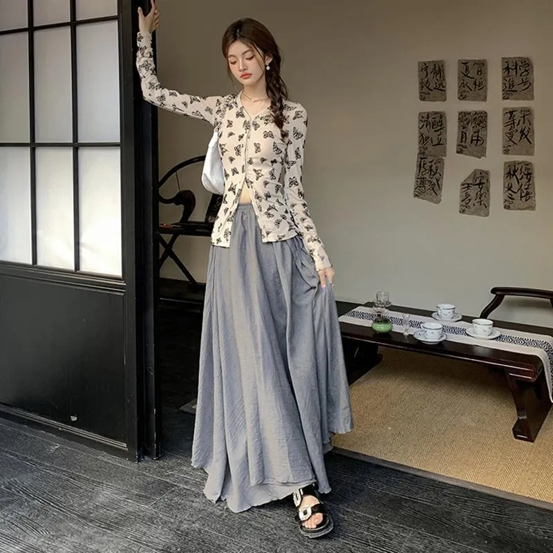 HUINIAN Casual Long Skirts Women's-13