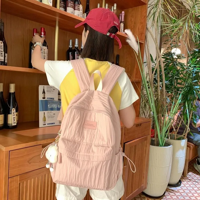 NX DOUGHNUT Nylon Backpack Women's Ecru/Yellow/Khaki/Pink-11