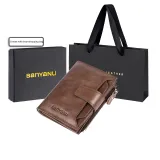 Coffee-Trifold Style (Vintage Top Grain Leather)-Anti-Skimming
