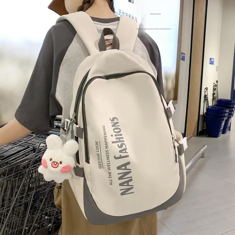 Wolfhorse Nylon Backpack Regular Unisex Black/white Gray/white Red/pink-8