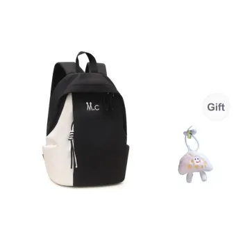 Yalu Nylon Fabric Backpack Unisex Black/Yellow/Orange/Green/Blue