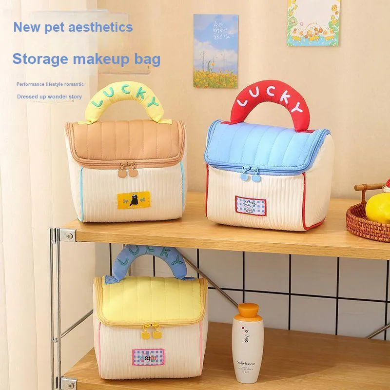 MITIANTU Cute House Portable Makeup Bag Storage Cosmetics Storage Bag Large Capacity Skincare Portable Makeup Bag-5