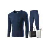 Men's Crew Neck Clothing Sets (Navy Blue) 100% cotton Antibacterial Soft/Shopping Bag Included