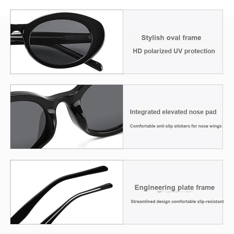 Sagawa Plate Frame TR/Memory Plastic Oval Sunglasses Unisex-3