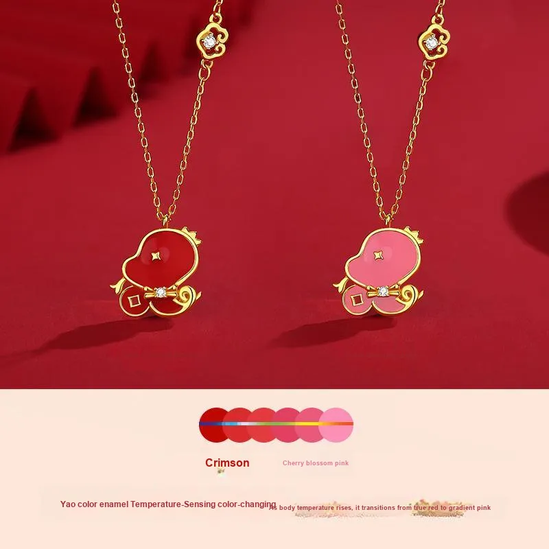 ZUOHUO S925 Silver Necklaces Women's Champagne Gold-4
