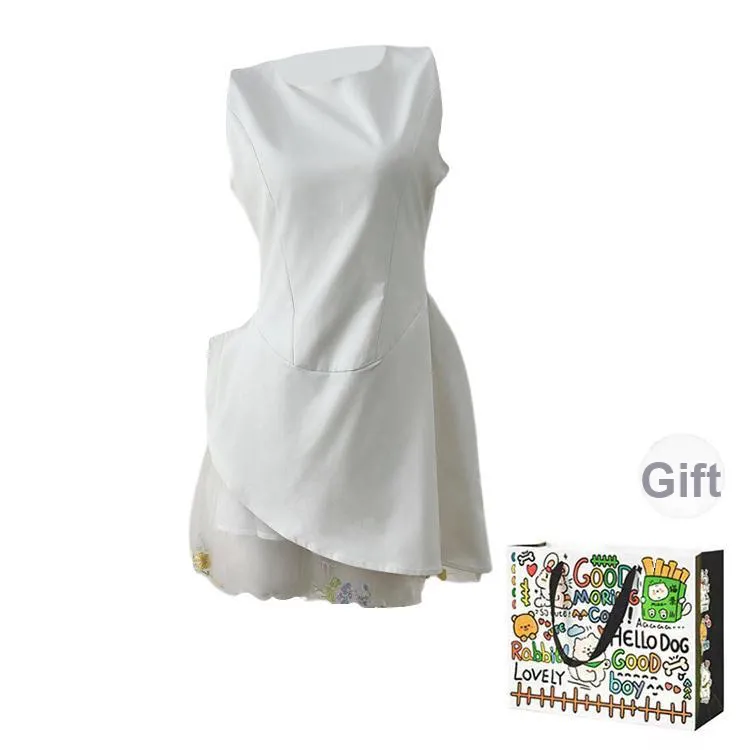 BVODE Sleeveless Dresses Women's White Shopping Bag