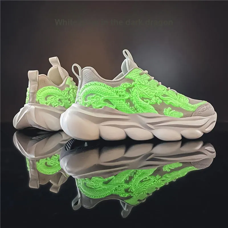 TFKY Year Of The Dragon Comfortable Versatile Platform Height Increasing Cushioning Low Top Chunky Sneakers Men's-19