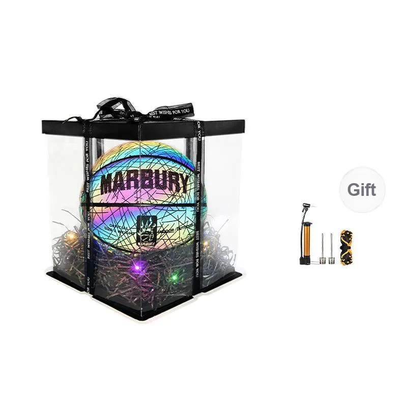 MARBURY Reflective Luminous Series Synthetic Leather Basketball Starry Sky Rainbow Size 7 Training-11