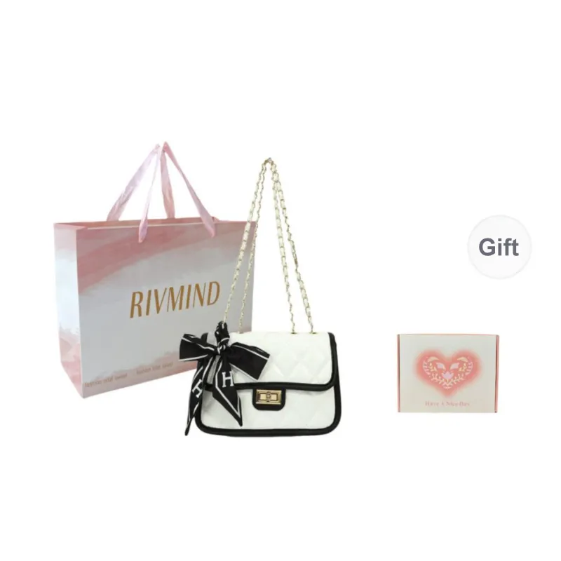 RIVMIND PU Crossbody Bag, Shoulder Bag Women's White/Black-13