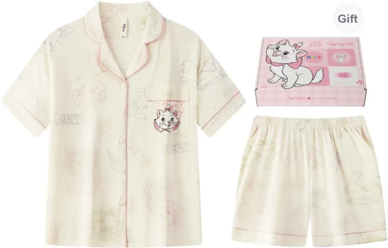 Gongdie x Disney Pajama Set Women's Apricot Gift Box Set-0