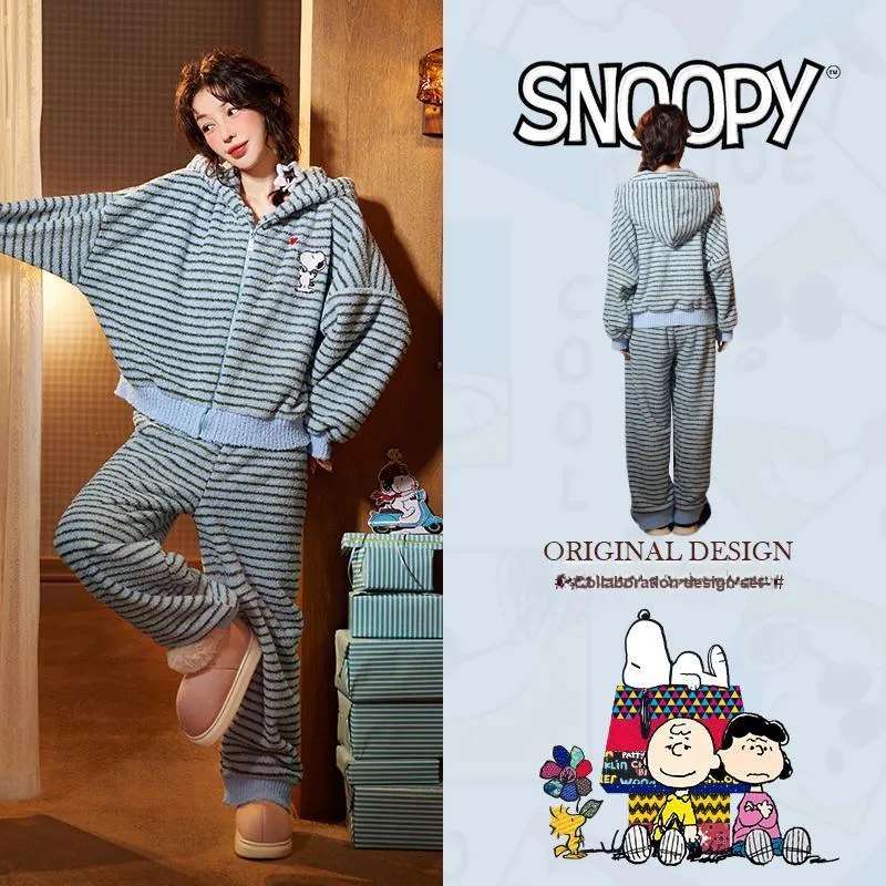 Gongdie x SNOOPY/ Pajama Set Women's Turquoise-1