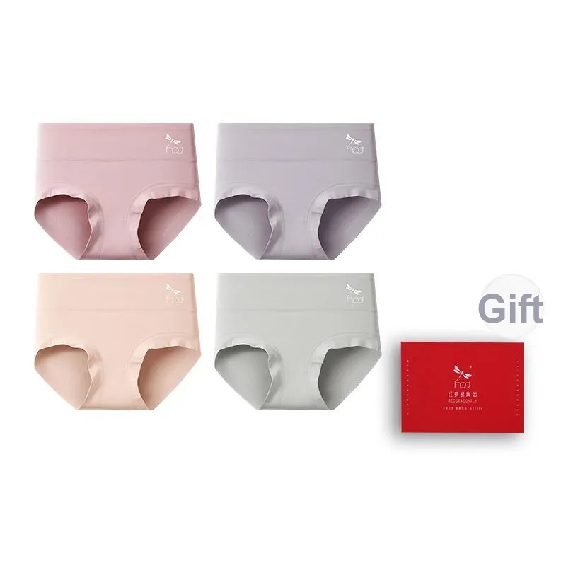 RED DRAGONFLY Хлопковые трусы женские коробка 4 штуки