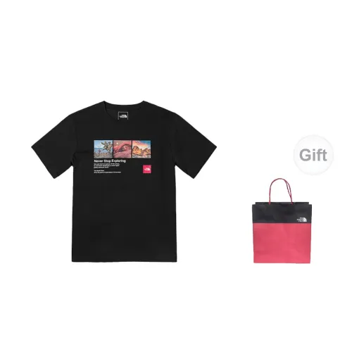 THE NORTH FACE Summer Outdoor Exploration T-Shirts Men Black Gift Bag