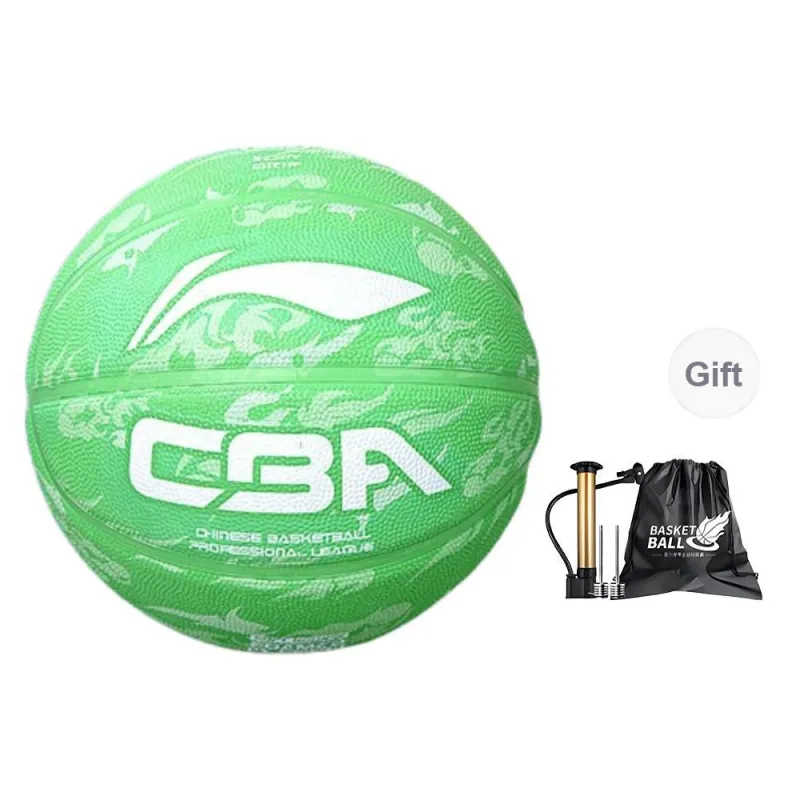 LINING YOUNG Rubber Basketball Green Size 5 Size 7 Training Kids'-0