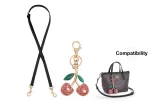[Crossbody]Black+Pink Crystal Cherry Pendant