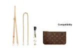 1.1cm[Color-Changing]Thin Shoulder Strap Adjustment 90-120cm+Decorative Chain O Letter Chain 28cm Gold-Tone Lobster Buckle+Slit Buckle