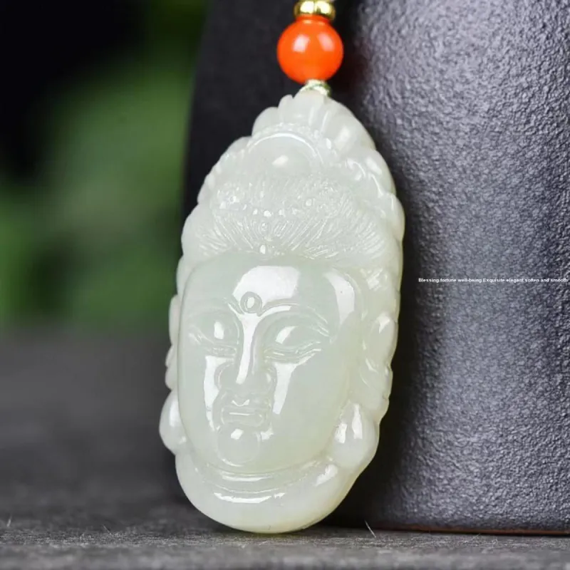 LAOMIAO Hetian Jade Pendants Pale Greenish White Jade Women's-1