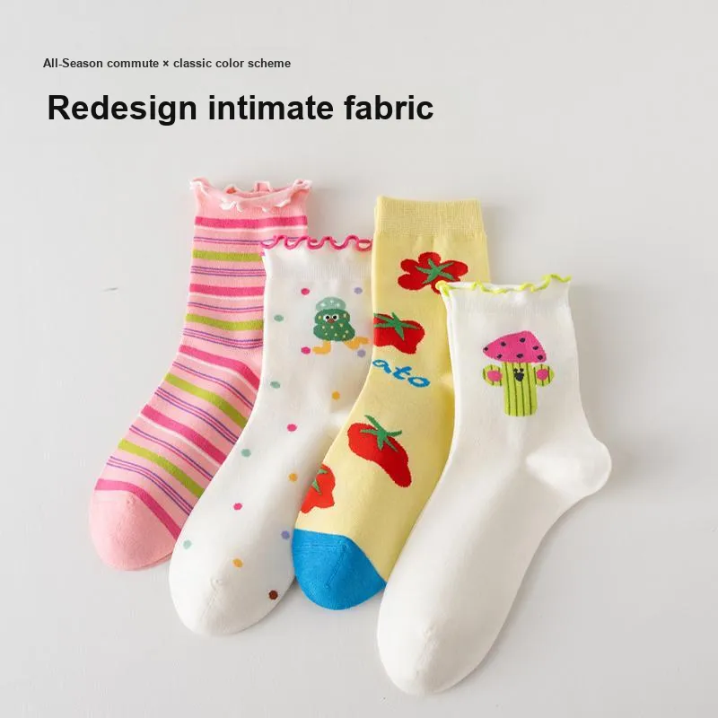 Caramella Mid-Calf Socks Women's 4 Pack-2