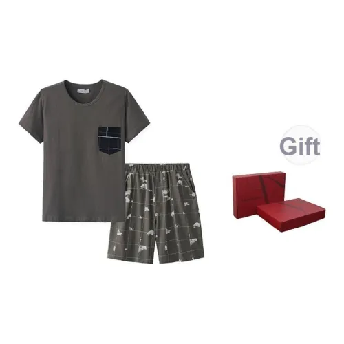 DUOQIAOMEI Пижамный комплект мужской цвет на изображении набор в подарочной коробке