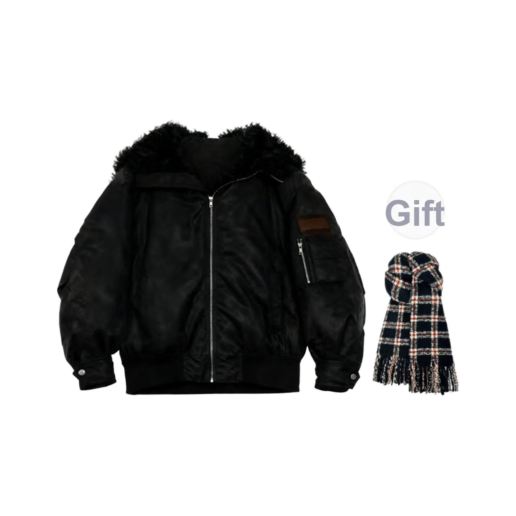 GHPC Черный С подарками Шарф Женские Пуховики