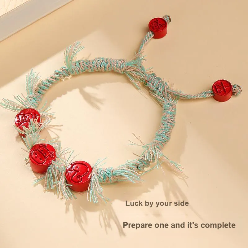 With The Heart Of The Jade Reconstructed Cinnabar Bracelets Unisex-25