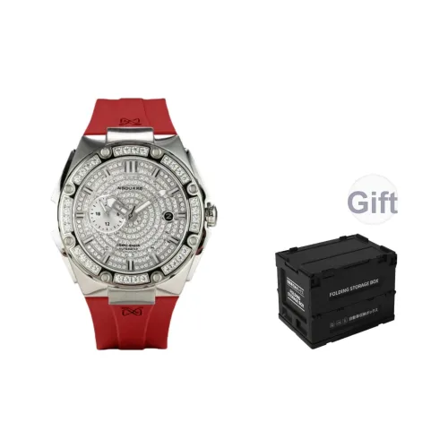 NSQUARE Gypsophila Collection Автоматический Механический Механизм Резиновый Ремешок Часы Женские Серебристый Циферблат