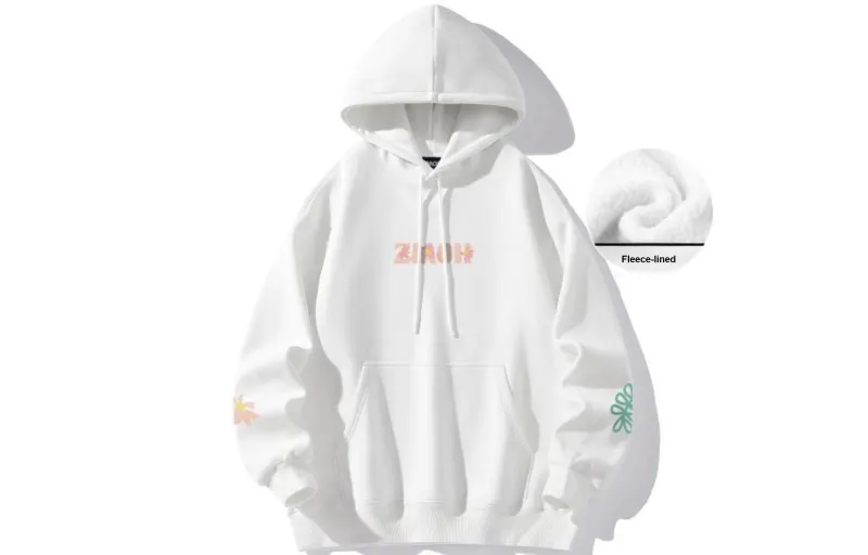 ZMOH Fleece Lined Hoodie Unisex Couple's-0
