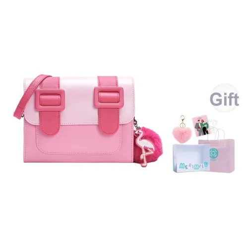 MERIMIES ПВХ Почтовая сумка Курьерская сумка Сумка через плечо Женская Фламинго Трехцветная