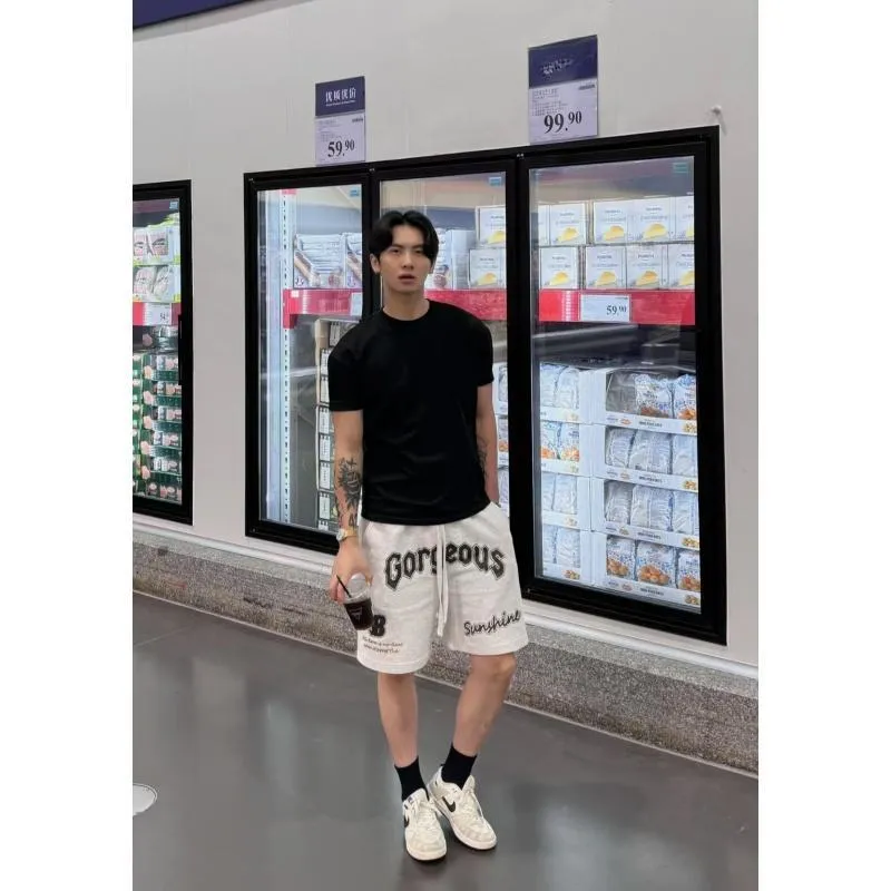 OKPI Casual Shorts Unisex White Gray-2