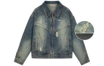 88rising Denim Jackets Unisex Washed Blue