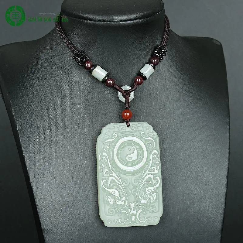 WANYUHUN Hetian Jade Pendants White Jade Unisex-4
