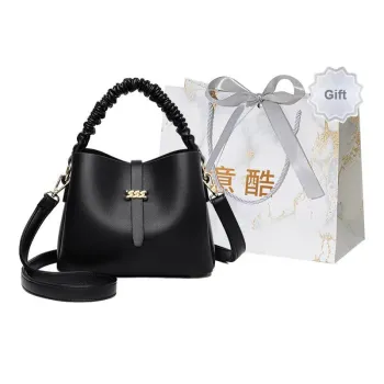 Cool PU Shoulder Bag Regular Women's Black/Ecru/Yellow/Burgundy