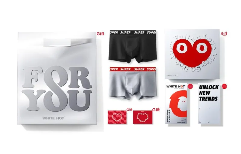 WHITE HOT x SUPER Underpants Men's Combo Set-16
