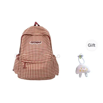 URBAN FOREST Nylon Backpack Unisex Red/Blue/Ecru/Black