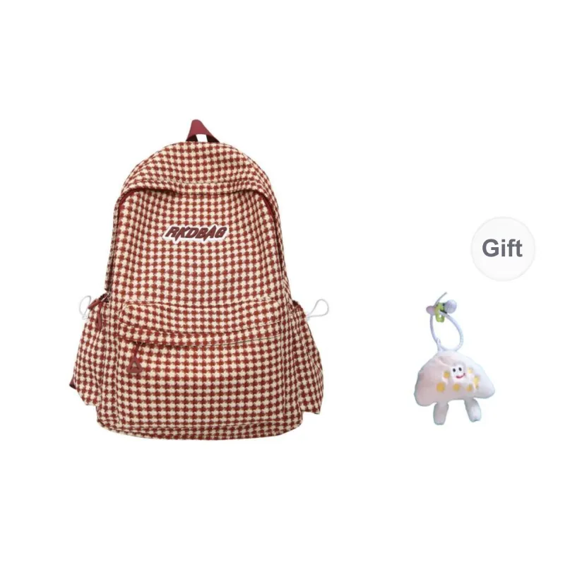 URBAN FOREST Nylon Backpack Unisex Red/Blue/Ecru/Black-0