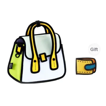 JumpFromPaper Polyester Split Cow Leather Crossbody Handbag Shoulder Bag Backpack Unisex Orange/Beige/Pink/Neon Green