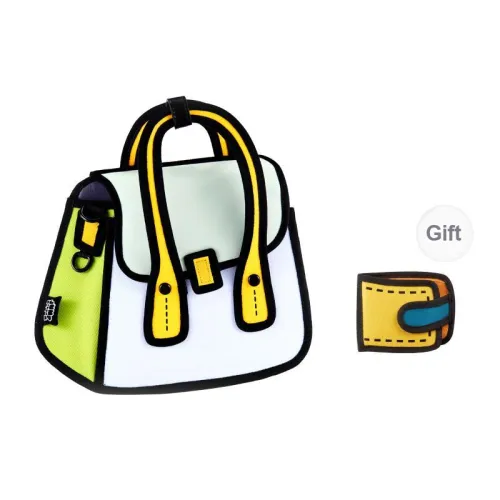 JumpFromPaper Polyester Split Cow Leather Crossbody Handbag Shoulder Bag Backpack Unisex Orange/Beige/Pink/Neon Green