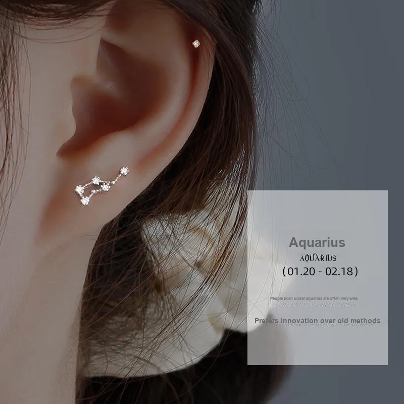 JAY S999 Fine Silver Stud Earrings Unisex-1