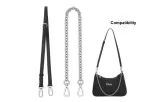 1.5cm Wide Black Plain Weave Adjustment Shoulder Strap+Iron Size 14 O-Shaped Decorative Chain 40cm