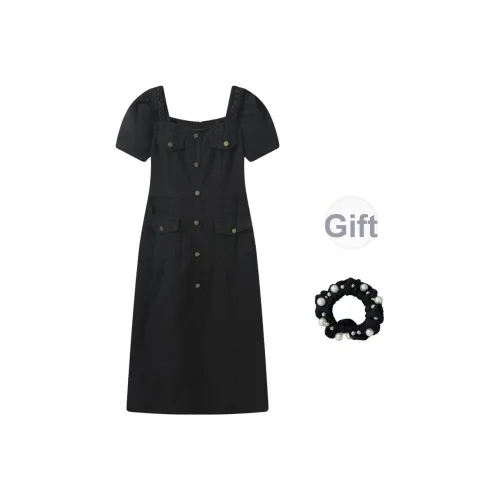 JSUHH Короткий рукав Платье Женское