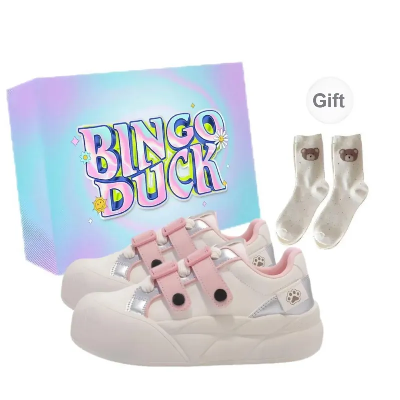 BINGO DUCK Slip Resistant Low Top Skateboard Shoes Women's-0