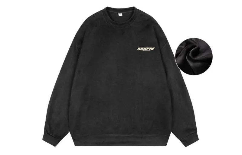 CENPIN Fleece Lined Suede Sweatshirt Unisex-13