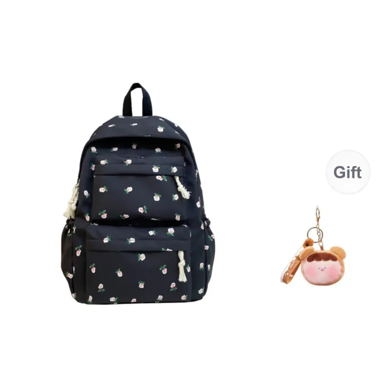 KAMLUI Nylon Backpack Regular Unisex White Floral/White Green Floral/Black Floral/Black White Floral/Yellow/Green-17