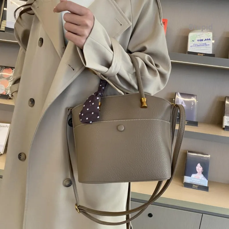 RIVMIND PU Handbag Regular Women's White/Black/Khaki/Coffee/Brown-9
