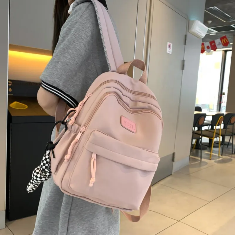SUN ERATH&U Nylon Backpack Unisex White/Black/Purple/Blue/Pink-17